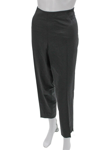 Lafayette 148 New York Women Cropped Gray Virgin Wool Pants Size 14