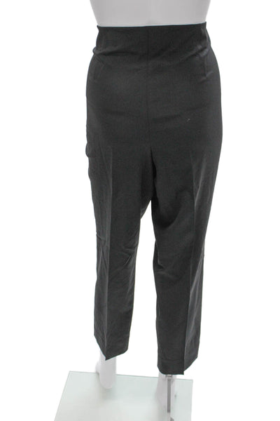Lafayette 148 New York Women Cropped Gray Virgin Wool Pants Size 14