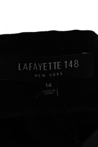 Lafayette 148 New York Women Cropped Gray Virgin Wool Pants Size 14