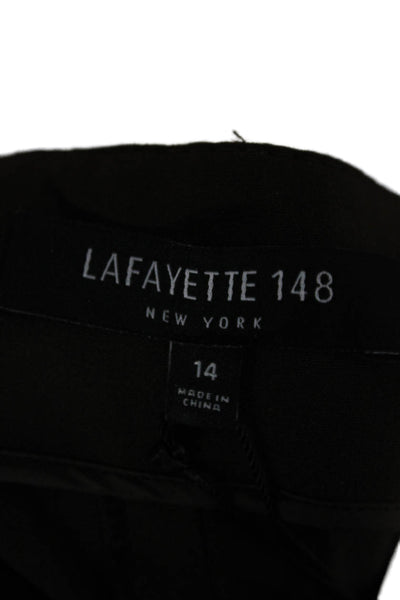 Lafayette 148 New York Women Dress Pants Brown Wool Zip Inseam 26 Size 14