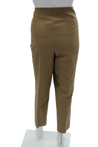 Lafayette 148 New York Womens Dress Pants Brown Cotton Blend Zip Size 14