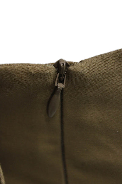 Lafayette 148 New York Womens Dress Pants Brown Cotton Blend Zip Size 14