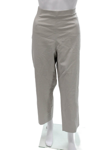 Nic + Zoe Women Cropped Pants Gray Rayon Zip Size 14
