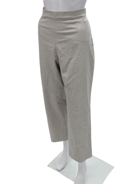 Nic + Zoe Women Cropped Pants Gray Rayon Zip Size 14