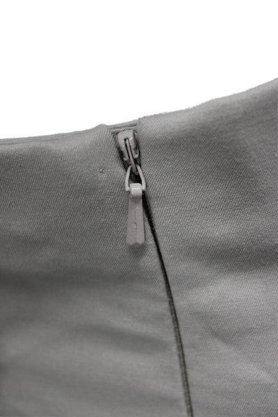 Nic + Zoe Women Cropped Pants Gray Rayon Zip Size 14