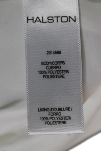Halston Womens Blouson Dress White Cowl Neck Half Sleeve Knee Length Size L