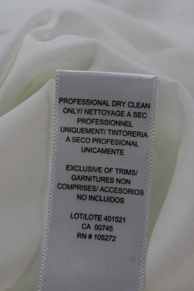 Halston Womens Blouson Dress White Cowl Neck Half Sleeve Knee Length Size L