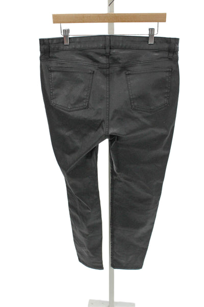 Eileen Fisher Women Skinny Jeans Black Cotton Blend Mid Rise Inseam 32 Size 14