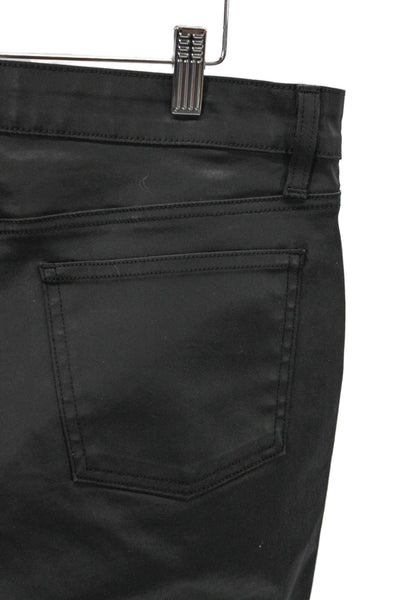 Eileen Fisher Women Skinny Jeans Black Cotton Blend Mid Rise Inseam 32 Size 14