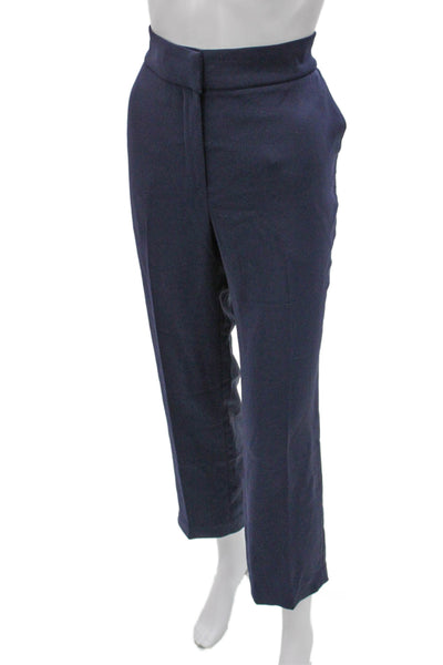 Quince Womens Ankle Pants Blue Recycled Polyester Zip Inseam 26 Size 8
