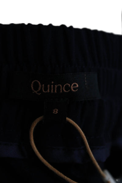 Quince Womens Ankle Pants Blue Recycled Polyester Zip Inseam 26 Size 8