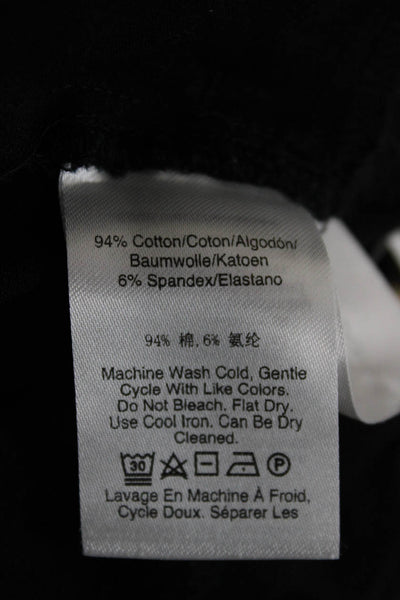 DKNY Womens Cropped Cotton Pants Gray Button Size 8