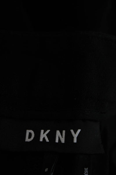 DKNY Womens Cropped Cotton Pants Gray Button Size 8