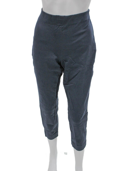 Everlane Women Cropped Cotton Pants Blue Zip Size 8