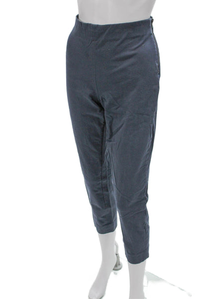 Everlane Women Cropped Cotton Pants Blue Zip Size 8
