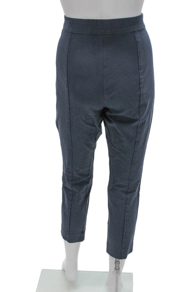 Everlane Women Cropped Cotton Pants Blue Zip Size 8