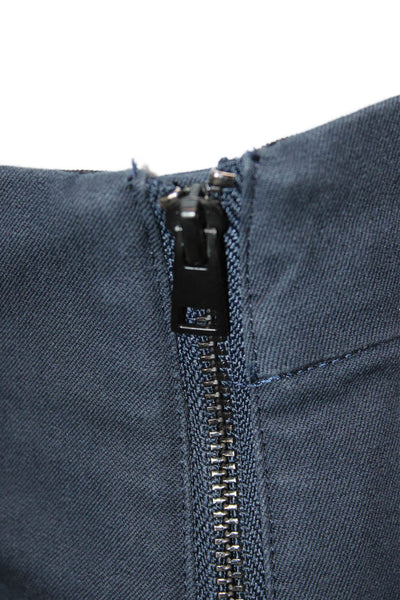 Everlane Women Cropped Cotton Pants Blue Zip Size 8