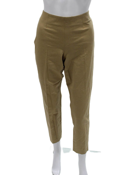 Theory Women Khakis Beige Cotton Lycra Zip Inseam 28 Size 8