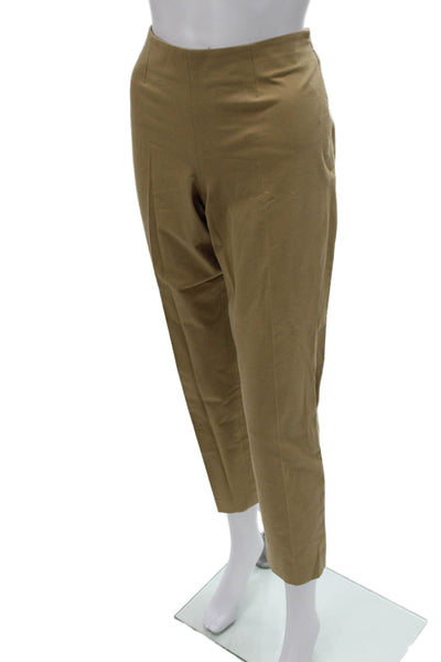 Theory Women Khakis Beige Cotton Lycra Zip Inseam 28 Size 8