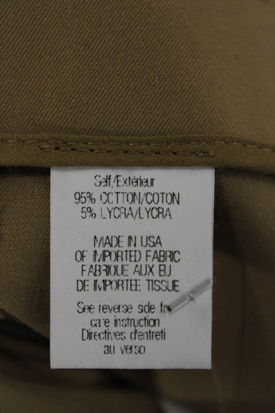 Theory Women Khakis Beige Cotton Lycra Zip Inseam 28 Size 8