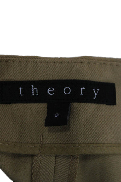 Theory Women Khakis Beige Cotton Lycra Zip Inseam 28 Size 8