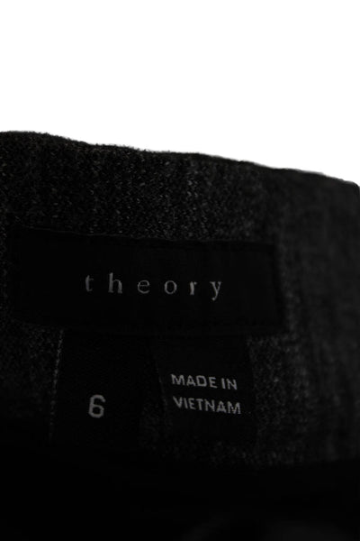 Theory Women Dress Pants Gray Viscose Zip Inseam 28 Size 6
