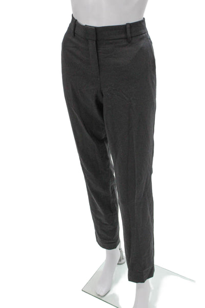 Theory Womens Gray Dress Pants Zip Polyester Virgin Wool Elastane Size 6