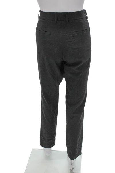 Theory Womens Gray Dress Pants Zip Polyester Virgin Wool Elastane Size 6