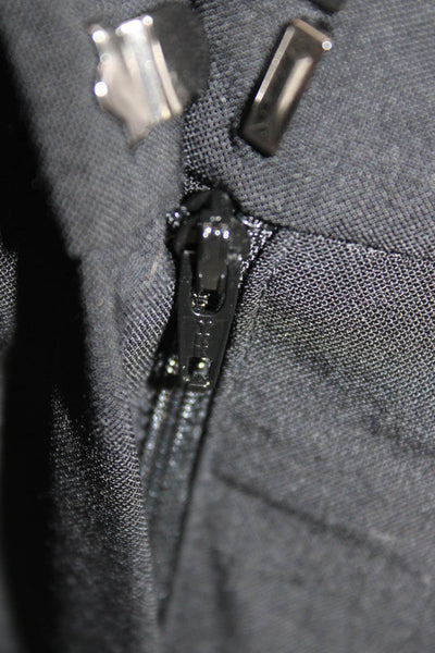 Theory Womens Gray Dress Pants Zip Polyester Virgin Wool Elastane Size 6