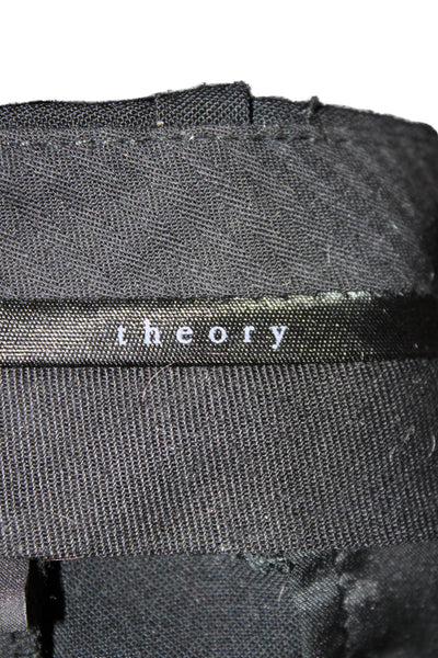 Theory Womens Gray Dress Pants Zip Polyester Virgin Wool Elastane Size 6