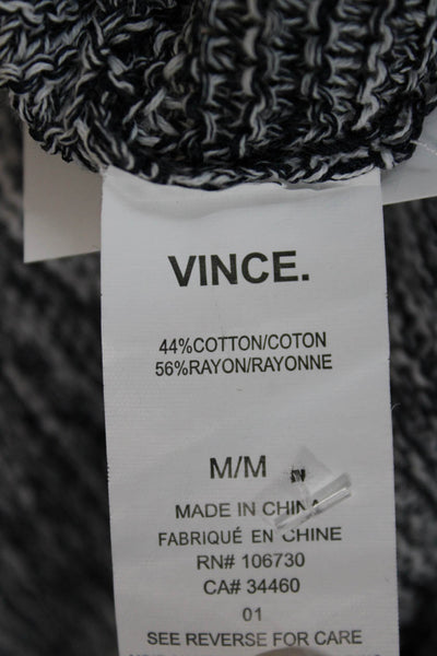 Vince Womens V-Neck Spotted Cotton Tunic Gray Short Sleeve Pullover Size M