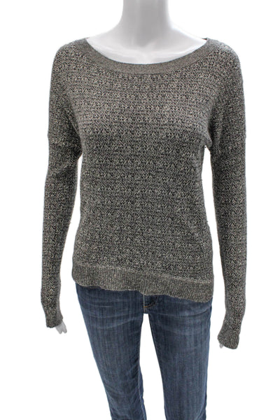Theory Women Pullover Wool Sweater Boat Neck Long Sleeve Gray Size M