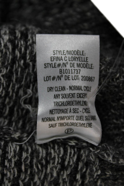 Theory Women Pullover Wool Sweater Boat Neck Long Sleeve Gray Size M