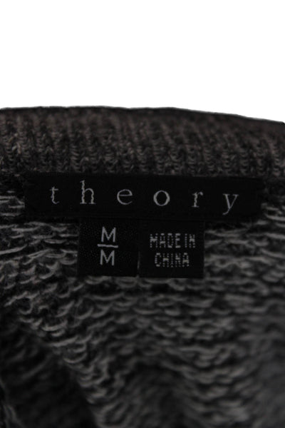 Theory Women Pullover Wool Sweater Boat Neck Long Sleeve Gray Size M