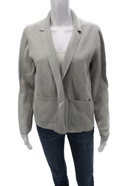 Banana Republic Women Cardigan Gray Collared Cotton Long Sleeve Size M