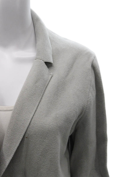 Banana Republic Women Cardigan Gray Collared Cotton Long Sleeve Size M