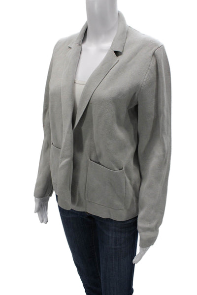 Banana Republic Women Cardigan Gray Collared Cotton Long Sleeve Size M