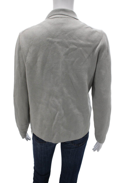 Banana Republic Women Cardigan Gray Collared Cotton Long Sleeve Size M