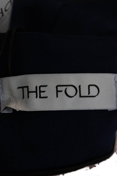 The Fold Womens Sheath Dress Blue Boat Neck Short Sleeve Knee Length Size 6