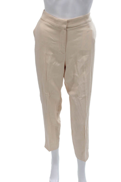 Sezane Womens Dress Pants Beige Acetate Button Solid Fall Size 38