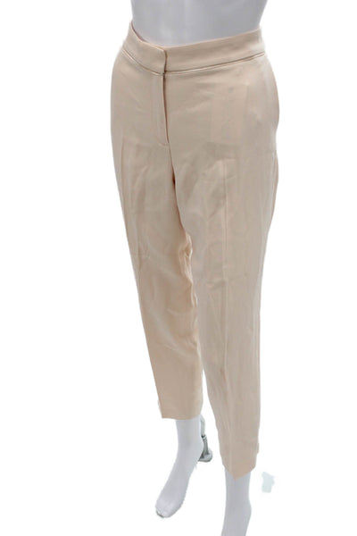 Sezane Womens Dress Pants Beige Acetate Button Solid Fall Size 38