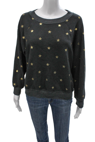 Wildfox Womens Pullover Sweatshirt Gray Geometric Crewneck Longsleeve Size S