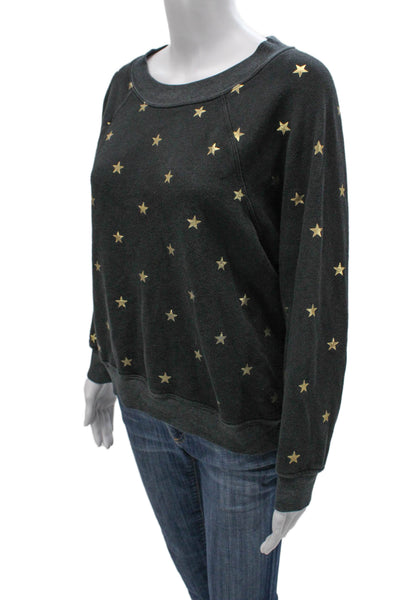Wildfox Womens Pullover Sweatshirt Gray Geometric Crewneck Longsleeve Size S