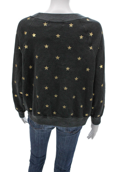 Wildfox Womens Pullover Sweatshirt Gray Geometric Crewneck Longsleeve Size S