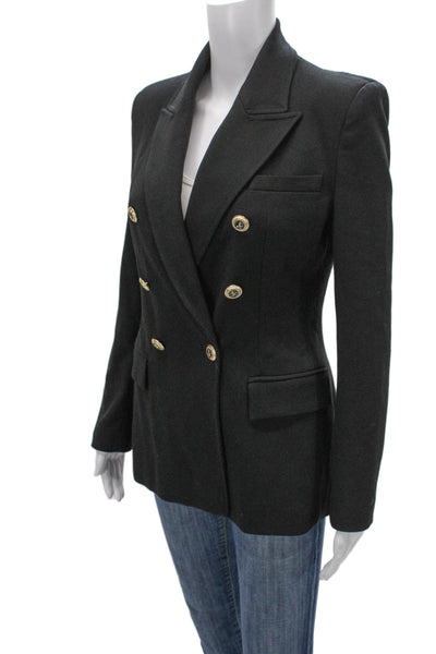 Zara Womens Black Acetate Blazer Button Long Sleeve Size S