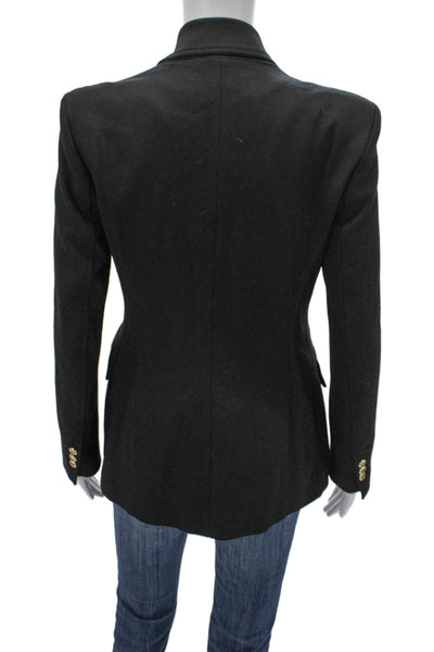 Zara Womens Black Acetate Blazer Button Long Sleeve Size S