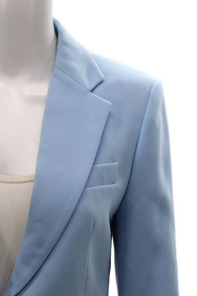 Zara Women Blue Viscose Blazer Button Long Sleeve Size S