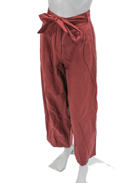 MNG Collection Women Red Viscose High Neck Sleeveless Set Button Size S