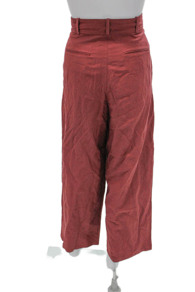 MNG Collection Women Red Viscose High Neck Sleeveless Set Button Size S