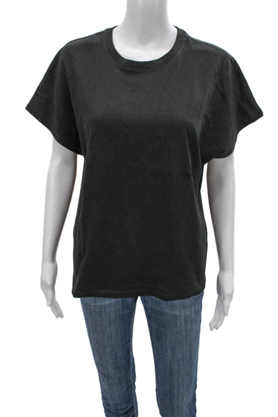 Zara Women Basic Cotton Crewneck Short Sleeve T-Shirt Gray Size S